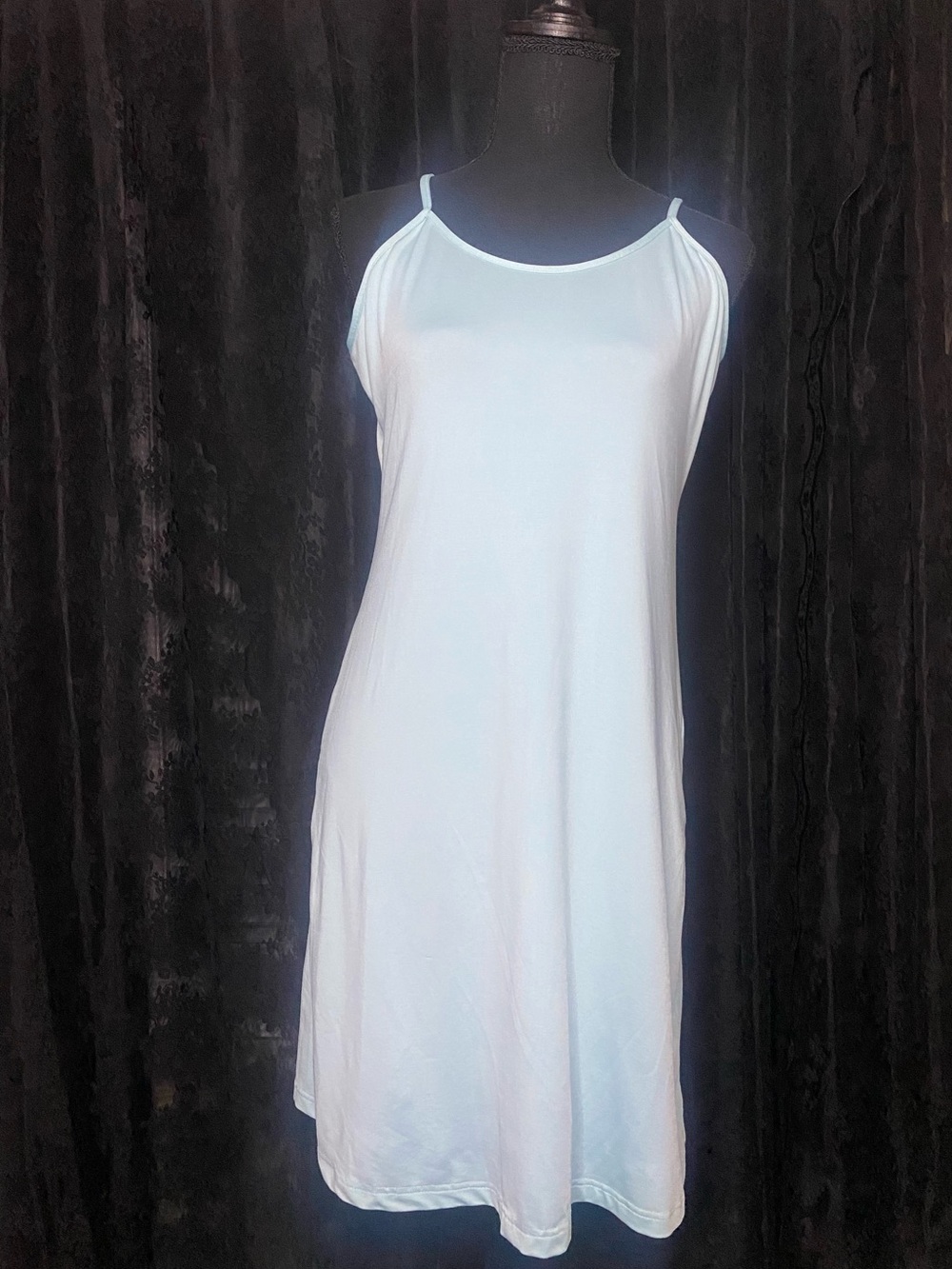 Y2K Minimalist Clean Girl Blue Slip Dress